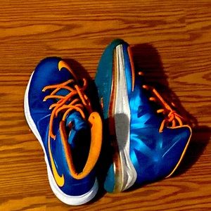 6y boys lebron X orange and blue brand new